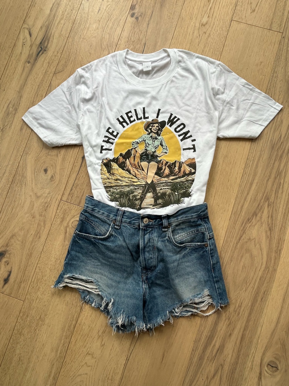 Free People Distressed Blue Denim Cutoff Shorts